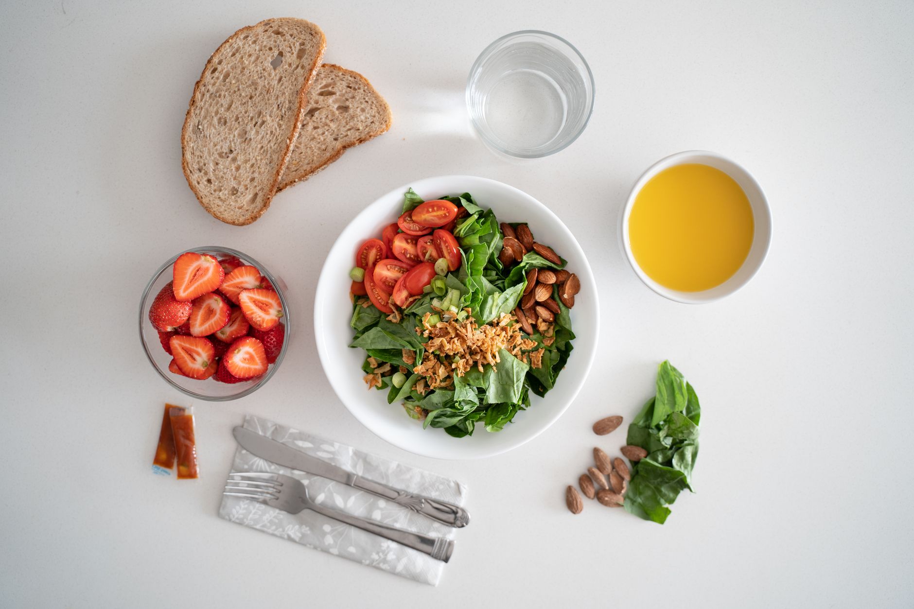A plate of high-fibre foods including fruits, vegetables, and whole grains for heart health