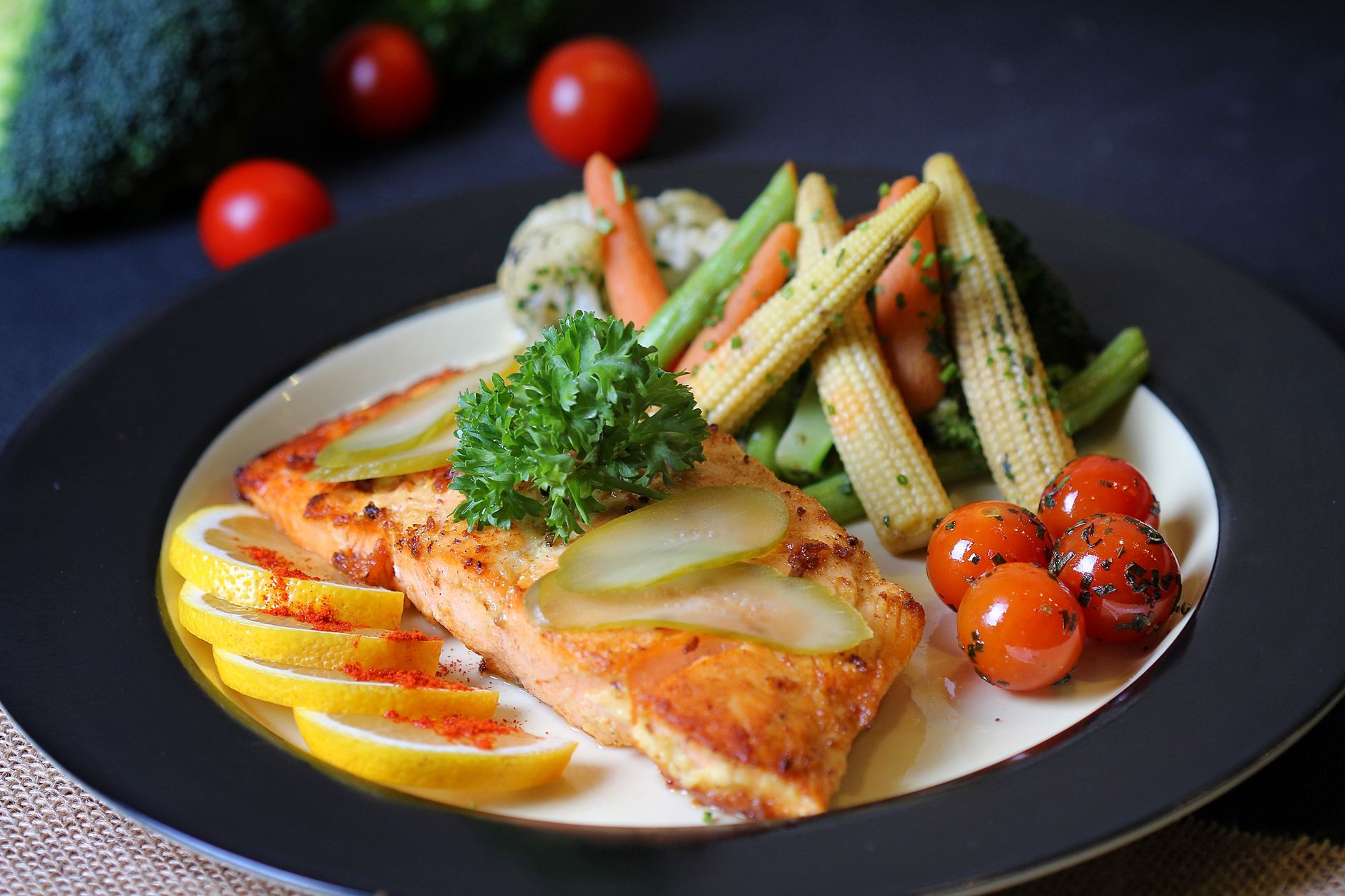 A heart-healthy, low-sodium meal with vegetables suitable for diabetic and kidney patients