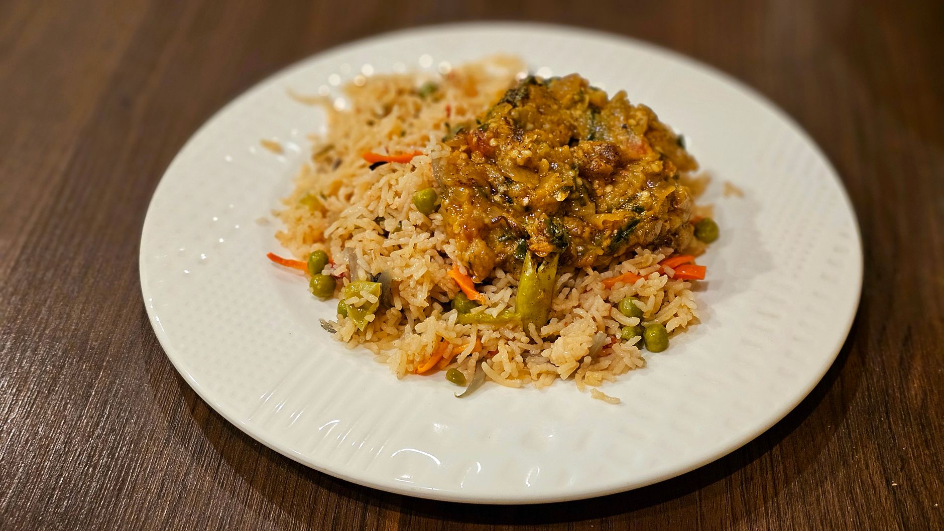 A colourful, nutritious plate of vegetables and whole grains — a heart-healthy Indian meal