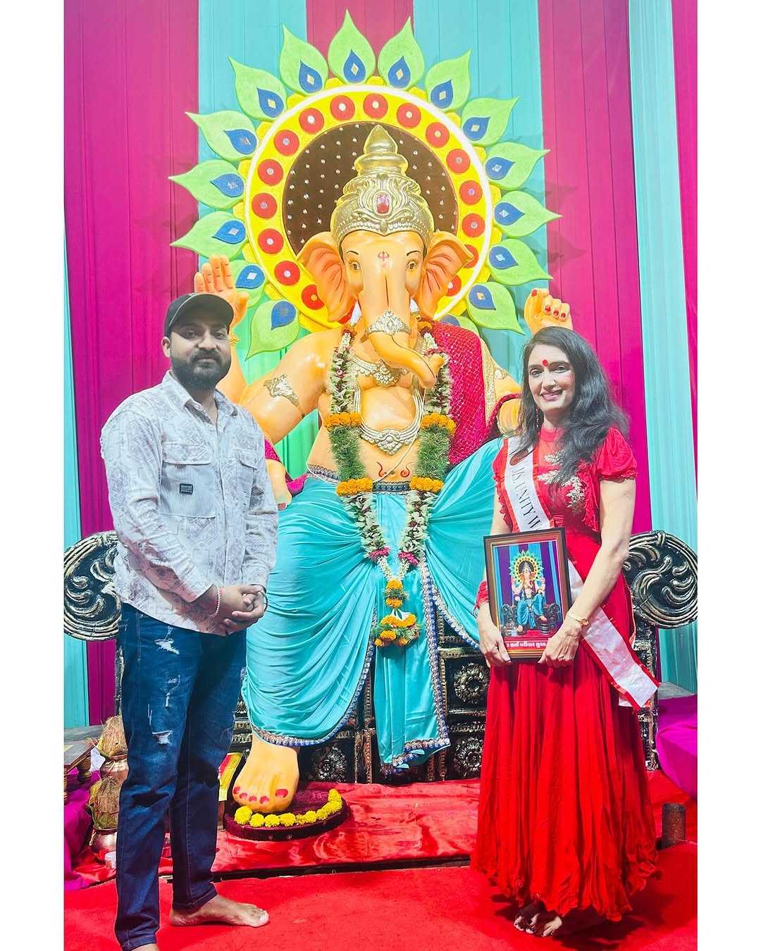 Dr. Nikhila Pachani Welcomes Miss Asia Earth Unnati Desai During Ganesh Utsav 2024 — image 1