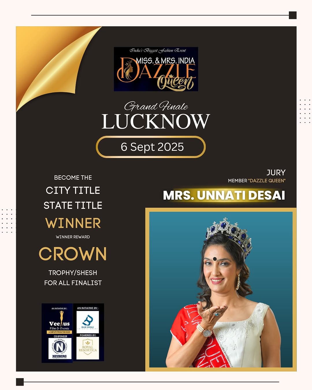 Dr. Nikhila Pachani's Associate Mrs. Unnati Desai Named Jury Member at Miss & Mrs. India Dazzle Queen Grand Finale in Lucknow — image 1