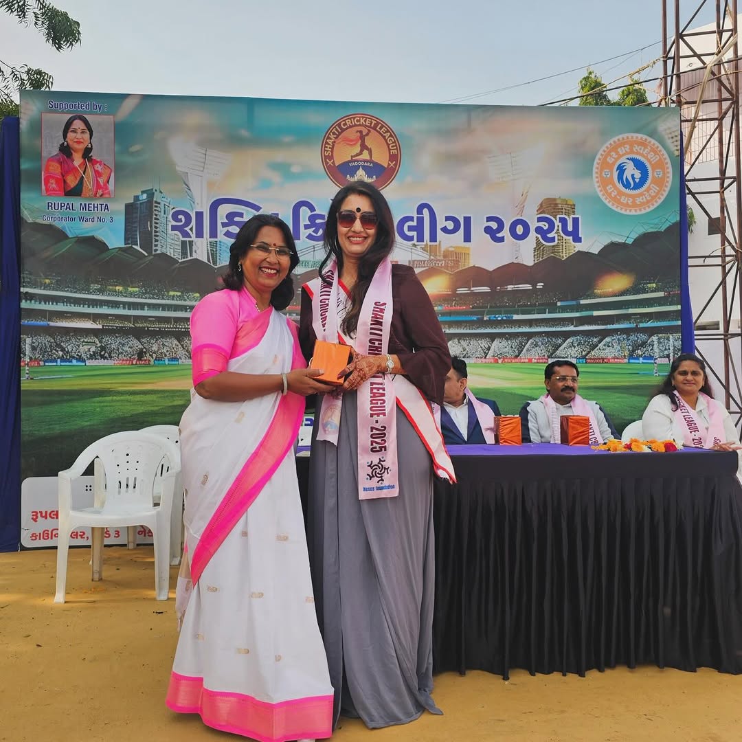 Dr. Nikhila Pachani Honoured as Guest at Shakti Cricket League 2025 in Vadodara — image 1